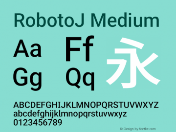 RobotoJ Medium Version 1.20; 2015-09-05 Font Sample