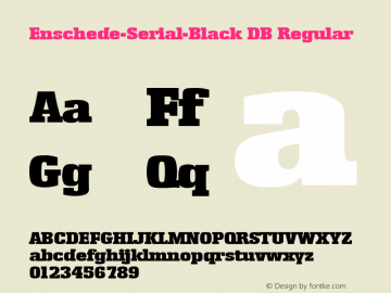 Enschede-Serial-Black DB Regular 1.0 Wed Oct 16 15:09:03 1996 Font Sample