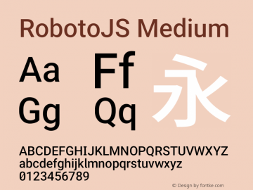RobotoJS Medium Version 1.20; 2015-09-05 Font Sample