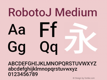 RobotoJ Medium Version 1.20; 2015-09-05 ; ttfautohint (v1.3) Font Sample