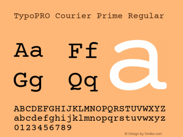 TypoPRO Courier Prime Regular Version 1.203 Font Sample