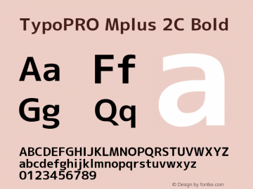 TypoPRO Mplus 2C Bold Version 1.059 Font Sample