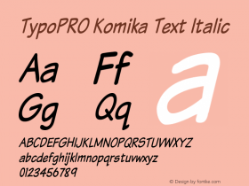 TypoPRO Komika Text Italic 2.0图片样张