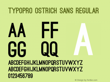 TypoPRO Ostrich Sans Regular Version 1.001;PS 001.001;hotconv 1.0.70;makeotf.lib2.5.58329 Font Sample