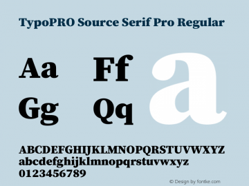 TypoPRO Source Serif Pro Regular Version 1.017;PS 1.0;hotconv 1.0.79;makeotf.lib2.5.61930图片样张