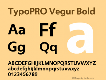 TypoPRO Vegur Bold Version 1.000;PS 007.000;hotconv 1.0.70;makeotf.lib2.5.58329图片样张