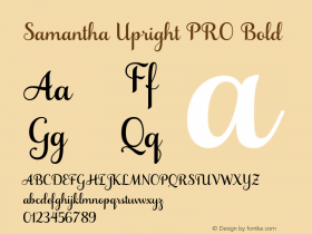 Samantha Upright PRO Bold Version 1.000 Font Sample