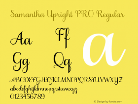 Samantha Upright PRO Regular Version 1.000 Font Sample