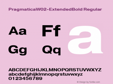 PragmaticaW02-ExtendedBold Regular Version 1.1 Font Sample