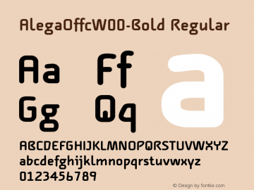 AlegaOffcW00-Bold Regular Version 7.504 Font Sample