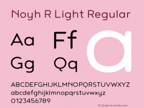 Noyh R Light Regular Version 1.000 Font Sample