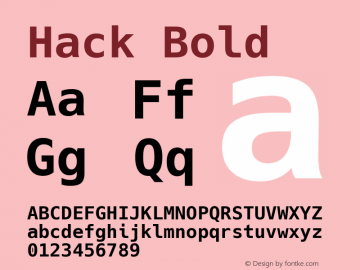 Hack Bold Version 2.013 Font Sample