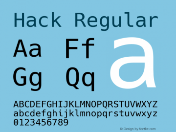 Hack Regular Version 2.013 Font Sample