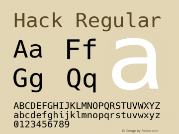 Hack Regular Version 2.011 Font Sample