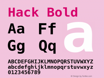 Hack Bold Version 2.012 Font Sample