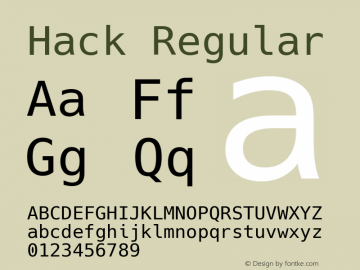 Hack Regular Version 2.012 Font Sample