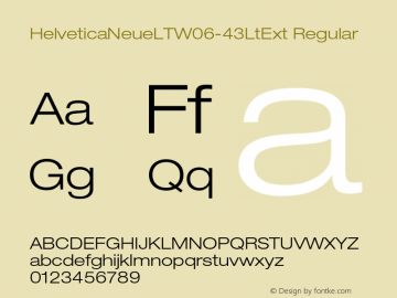 HelveticaNeueLTW06-43LtExt Regular Version 1.00图片样张