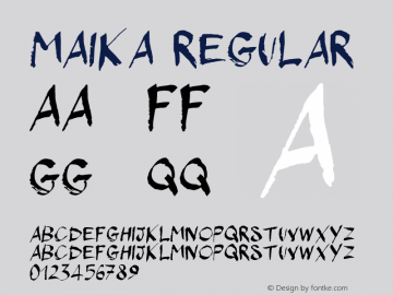 Maika Regular Unknown Font Sample