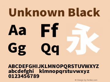 Unknown Black Version 1.0 Font Sample