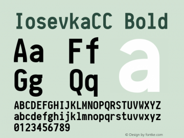 IosevkaCC Bold r0.1.11; ttfautohint (v1.3) Font Sample