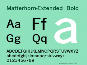 Matterhorn-Extended Bold 1.0/1995: 2.0/2001 Font Sample