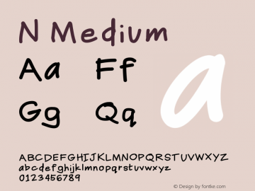 N Medium Version 001.000 Font Sample