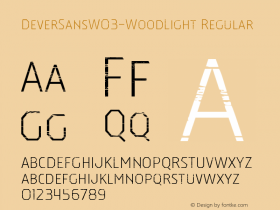 DeverSansW03-WoodLight Regular Version 1.00 Font Sample