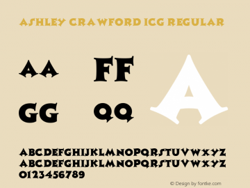 Ashley Crawford ICG Regular Version 4.10 Font Sample