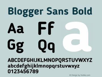 Blogger Sans Bold 1.21; CC 4.0 BY-ND Font Sample