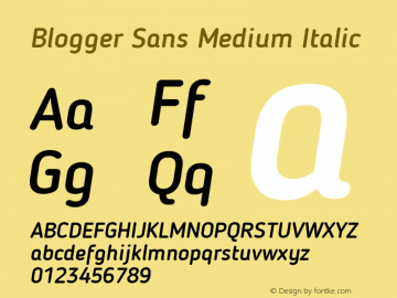 Blogger Sans Medium Italic 1.21; CC 4.0 BY-ND图片样张