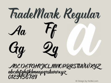 TradeMark Regular 1.000 Font Sample