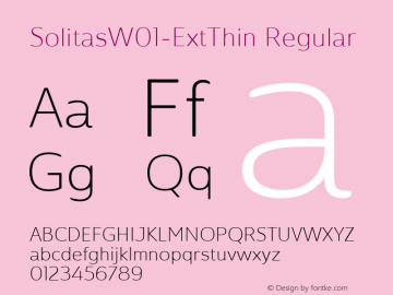 SolitasW01-ExtThin Regular Version 1.00 Font Sample