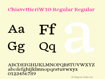 ChiavettieriW10-Regular Regular Version 1.00 Font Sample