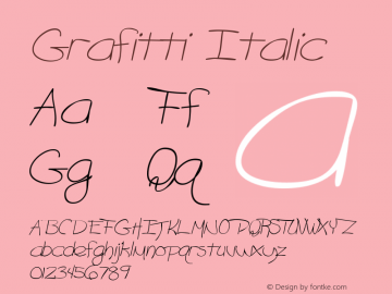 Grafitti Italic Macromedia Fontographer 4.1 6/29/96 Font Sample