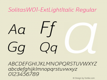 SolitasW01-ExtLightItalic Regular Version 1.00图片样张