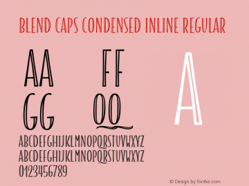 Blend Caps Condensed Inline Regular Version 1.000 Font Sample