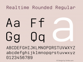 Realtime Rounded Regular Version 1.00 Font Sample