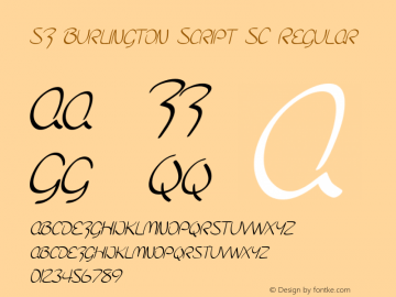 SF Burlington Script SC Regular ver 1.0; 2000. Freeware for non-commercial use.图片样张