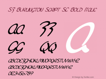 SF Burlington Script SC Bold Italic ver 1.0; 2000. Freeware for non-commercial use.图片样张