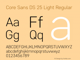 Core Sans DS 25 Light Regular Version 1.001 Font Sample