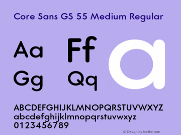 Core Sans GS 55 Medium Regular Version 1.001 Font Sample