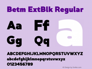 Betm ExtBlk Regular Version 1.000 Font Sample