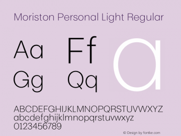 Moriston Personal Light Regular Version 001.000图片样张