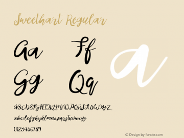 Sweethart Regular Version 1.00 September 14, 2015, initial release图片样张