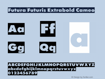 Futura Futuris Extrabold Cameo 1.000图片样张