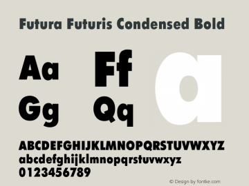 Futura Futuris Condensed Bold 1.000图片样张