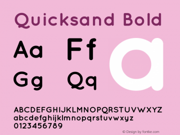 Quicksand Bold Version 001.001 Font Sample