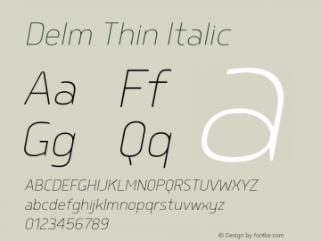 Delm Thin Italic Version 1.000图片样张