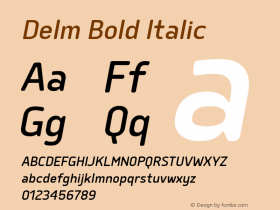 Delm Bold Italic Version 1.000图片样张