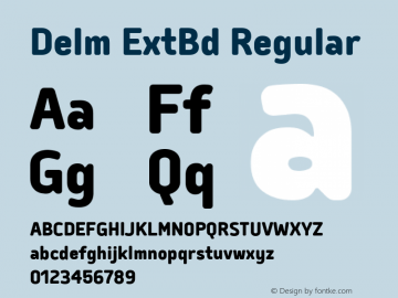 Delm ExtBd Regular Version 1.000 Font Sample